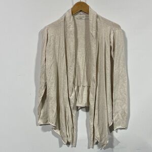 Prana Women's Cream Open Front Draped Cardigan Sweater